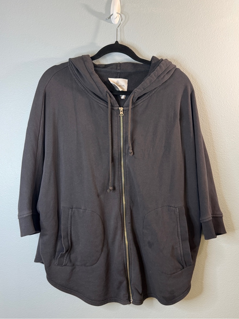 Alternative Apparel Organic Cotton Sweatshirt Cape | Charcoal | Unique Drape